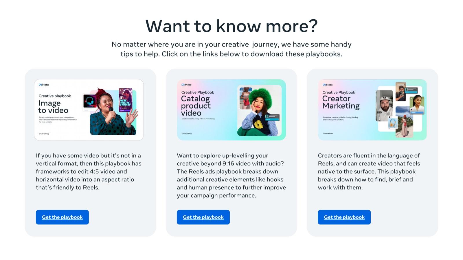 BFCM 2026 creative playbook by Meta, slide 49: Want to know more?