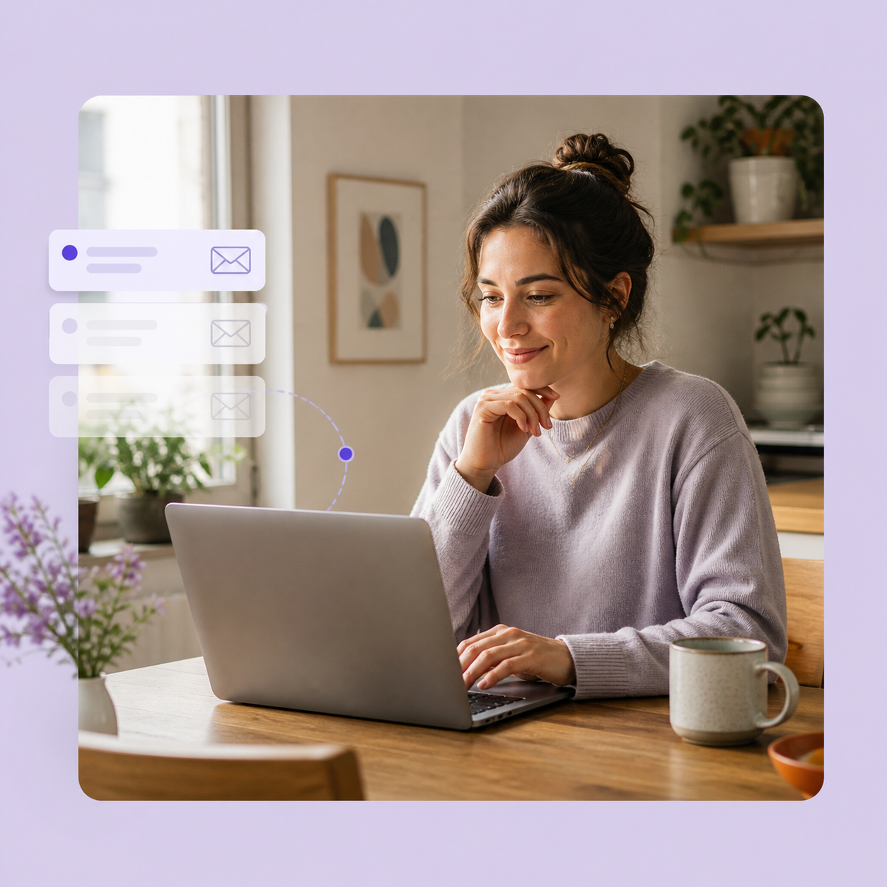 Customer reading email with Zappush lifecycle signal